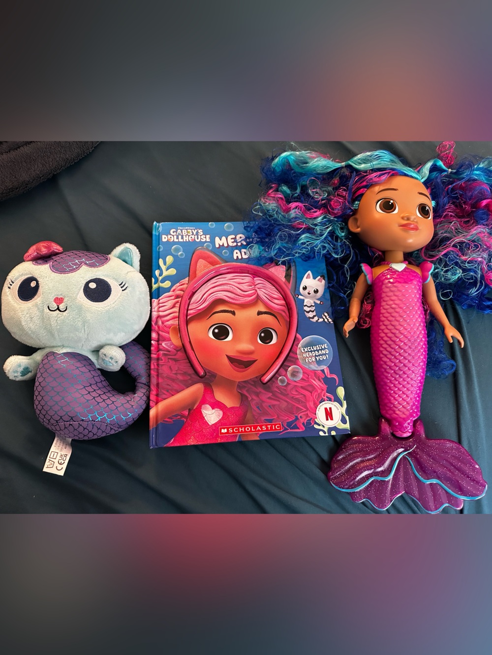Scholastic Mermaid Doll Book, singing gabby mermaid and stuffy mercat doll